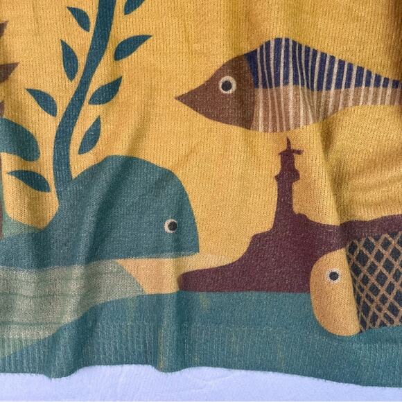 Yesno Printed Ocean Fish Graphic Sweater Womens XXXL Soft Wool Blend Oversized - Picture 3 of 8